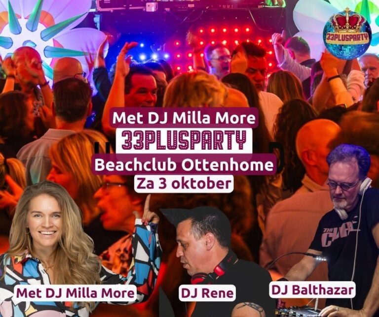 Za 3 Oktober 33plusXLParty Beachclub Ottenhome — Muziek in Hilversum